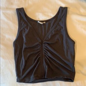 Urban outfitters grey/black crop top v neck